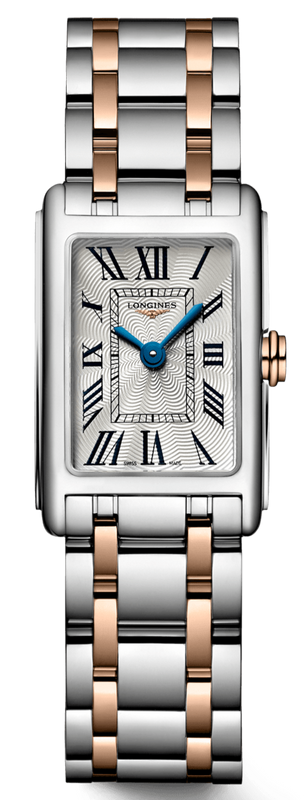 Longines Dolcevita 18K Gold Silver Dial Two Tone Steel Strap Watch for Women - L5.258.5.71.7