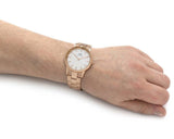 Daniel Wellington DW00100209 Iconic Link Women’s Watch – White Dial with Rose Gold Steel Bracelet