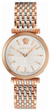 Versace VELS00719 V-Twist Quartz Women's Watch – White Dial & Two-Tone Mesh Bracelet