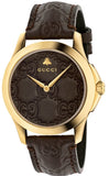 Gucci YA1264035 G Timeless Quartz Men's Watch – Brown Dial & Brown Leather Strap