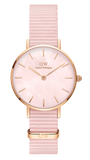 Daniel Wellington DW00100512 Petite Women's Watch – Mother of Pearl Pink Dial & Pink Nylon Strap