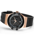 Maserati Potenza Black & Rose Gold Dial Black Rubber Strap Watch For Men - R8851108002
