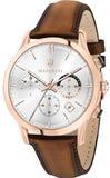 Maserati R8871633002 Ricordo Chronograph Men’s Watch – Silver Dial & Brown Leather Strap