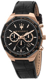 Maserati R8871642001 Stile Quartz Men's Watch – Black Matte Dial & Black Leather Strap