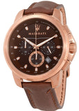 Maserati R8871621004 Successo Men’s Watch – Brown Dial & Brown Leather Strap