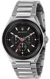 Maserati R8873639002 Triconic Chronograph Men's Watch – Black Dial & Silver Steel Strap