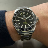 Tag Heuer Aquaracer Black Dial Silver Steel Strap Strap Watch for Men - WAY201A.BA0927