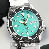 Seiko 5 Sports SKX Midi Automatic Teal Dial Silver Steel Strap Watch For Men - SRPK33K1