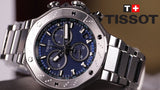 Tissot T141.417.11.041.00 T-Race Chronograph Men's Watch – Blue Dial & Silver Steel Strap