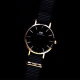 Daniel Wellington DW00100247 Petite Cornwall Women's Watch – Black Dial & Black Nylon Strap
