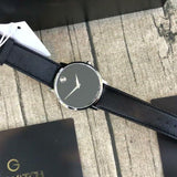 Movado 0607194 Museum Classic Men's Watch – Black Dial & Black Leather Strap