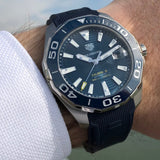 Tag Heuer Aquaracer 41mm Blue Dial Blue Rubber Strap Watch for Men - WAY111C.FT6155