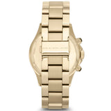 Marc Jacobs Rock Chronograph Black Dial Gold Steel Strap Watch for Women - MBM3253