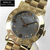 Marc Jacobs Amy Black Dial Gold Steel Strap Watch for Women - MBM3273