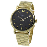 Marc Jacobs Baker Black Dial Gold Steel Strap Watch for Women - MBM3355