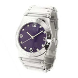 Marc Jacobs Purple Dial Silver Steel Strap Watch for Women - MBM3032