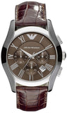Emporio Armani AR0671 Valente Chronograph Men's Watch – Brown Dial & Brown Leather Strap