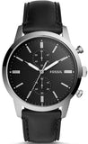 Fossil FS5396 Townsman Multifunction Men's Watch – Black Dial & Black Leather Strap