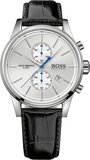 Hugo Boss 1513282 Jet Men's Watch – Silver Dial & Black Leather Strap