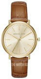 Michael Kors MK2496 Jaryn Quartz Women's Watch – Gold Dial & Brown Leather Strap