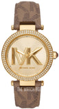 Michael Kors MK2973 Parker Three-Hand Quartz Women's Watch – Gold Dial & Brown Leather Strap