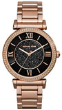 Michael Kors MK3356 Catlin Quartz Women's Watch – Black Diamonds Dial & Rose Gold Steel Strap
