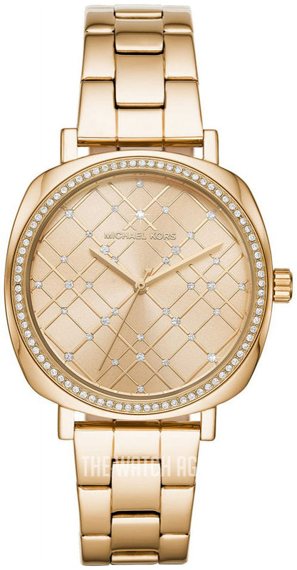 Michael Kors Nia Quartz Gold Dial Gold Steel Strap Watch For Women - MK3989