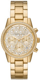 Michael Kors MK7310 Ritz Chronograph Quartz Women's Watch – Gold Dial & Gold Steel Strap