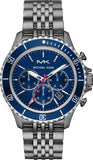 Michael Kors MK8727 Bayville Chronograph Men's Watch – Blue Dial & Grey Steel Bracelet