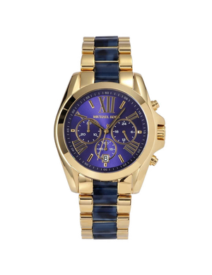 Michael Kors Bradshaw Navy Blue Dial Two Tone Steel Strap Watch for Women - MK6268