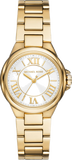 Michael Kors MK7255 Camille Quartz Women's Watch – White Dial & Gold Steel Bracelet