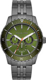 Michael Kors MK7158 Cunningham Multifunction Chronograph Men's Watch – Green Dial & Grey Steel Strap