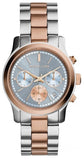 Michael Kors MK6166 Runway Chronograph Women's Watch – Blue Dial & Two-Tone Steel Strap