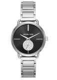 Michael Kors MK3638 Portia Quartz Women's Watch – Black Dial & Silver Steel Bracelet