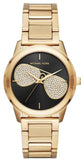 Michael Kors MK3647 Hartman Quartz Women's Watch – Black Dial & Gold Steel Bracelet