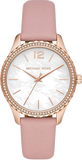 Michael Kors MK2909 Layton Three-Hand Women's Watch – White Dial & Pink Leather Strap