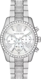 Michael Kors MK7243 Lexington Chronograph Women's Watch – White Dial & Silver Steel Strap