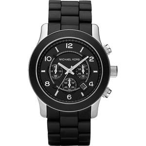 Michael Kors Runway Black Dial Black Rubber Strap Watch for Men - MK8107