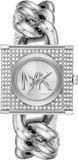 Michael Kors MK4718 Chain Lock Pave Women's Watch – Silver Dial & Silver Steel Strap