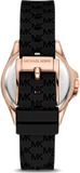 Michael Kors Mini Pilot Black Dial Black Silicone Strap Watch For Women - MK7373
