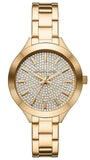 Michael Kors MK1046 Slim Runway Quartz Women's Watch – Gold Dial & Gold Steel Strap