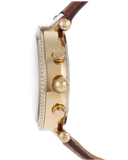 Michael Kors Parker Champagne Gold Dial Brown Leather Strap Watch for Women - MK2249