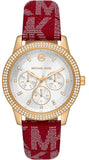 Michael Kors MK2975 Tibby Multifunction Women's Watch – Silver Dial & Red Leather Strap