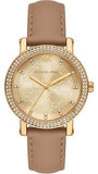 Michael Kors MK2986 Corey Analog Quartz Women's Watch – Gold Dial & Brown Leather Strap