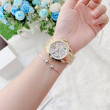 Michael Kors Lexington Quartz Gold Dial Gold Steel Strap Watch For Women - MK6267
