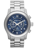 Michael Kors MK8314 Stop Hunger Chronograph Men's Watch – Blue Dial & Silver Steel Bracelet
