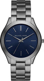 Michael Kors MK8584 Slim Runway Men's Watch – Blue Dial & Grey Steel Bracelet
