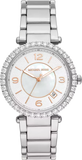Michael Kors MK4694 Parker Three-Hand Quartz Women's Watch – Mother of Pearl White Dial & Silver Steel Strap