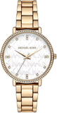 Michael Kors MK4666 Pyper Three-Hand Women's Watch – White Dial & Gold Steel Strap