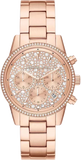 Michael Kors MK7302 Ritz Chronograph Women's Watch – Rose Gold Dial & Rose Gold Steel Bracelet
